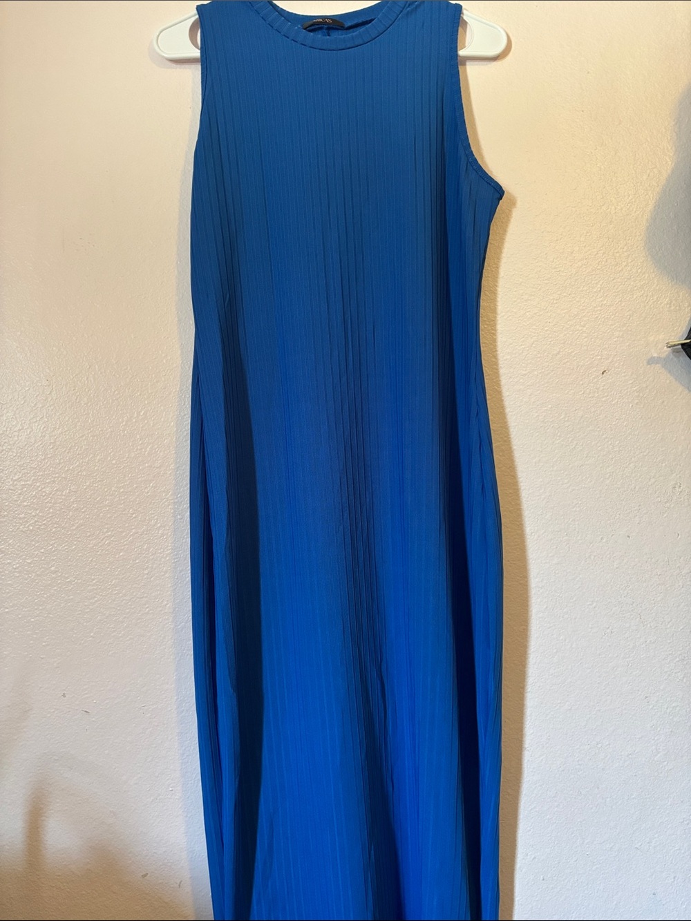 Micas Royal Blue Ribbed Sleeveless Crew Neck Maxi Dress - Size S
